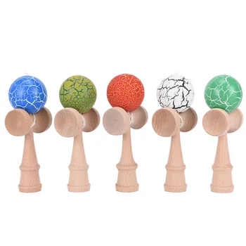 

1PC Children Safety Crack Pattern Toy Bamboo Kendama Best Wooden Educational Toys Kids Toy Gift