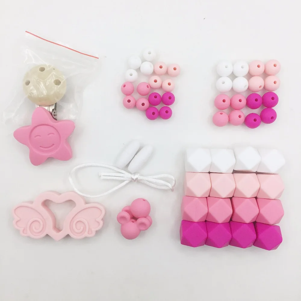 

New Silicone Teether Beads Pacifier Clips Silicone Beads Teething Accessories DIY Jewelry Nursing Necklace Baby Teether