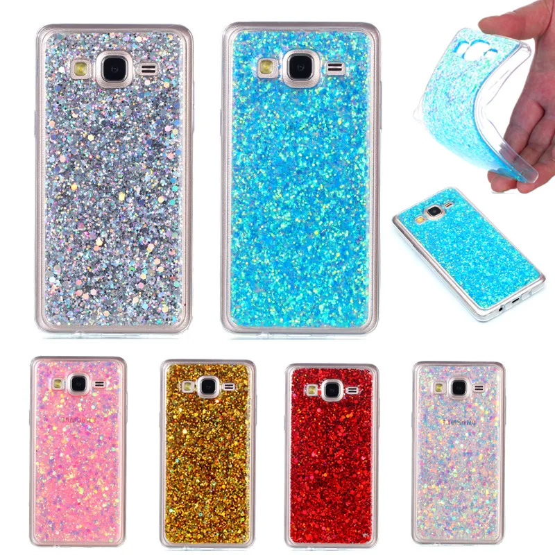 

For Samsung Galaxy Grand On5 G550 Case Silicon TPU Frame with Colored Back Shiny Glitter Case for Samsung Galaxy Grand On5 G5500
