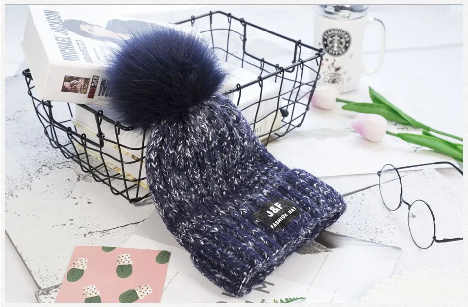 Fashion Knitted Winter Hat Scarf Set For Female Thick Cotton Scarf&Hat Women Gift Beanies And Scarves 2 Pieces/Set