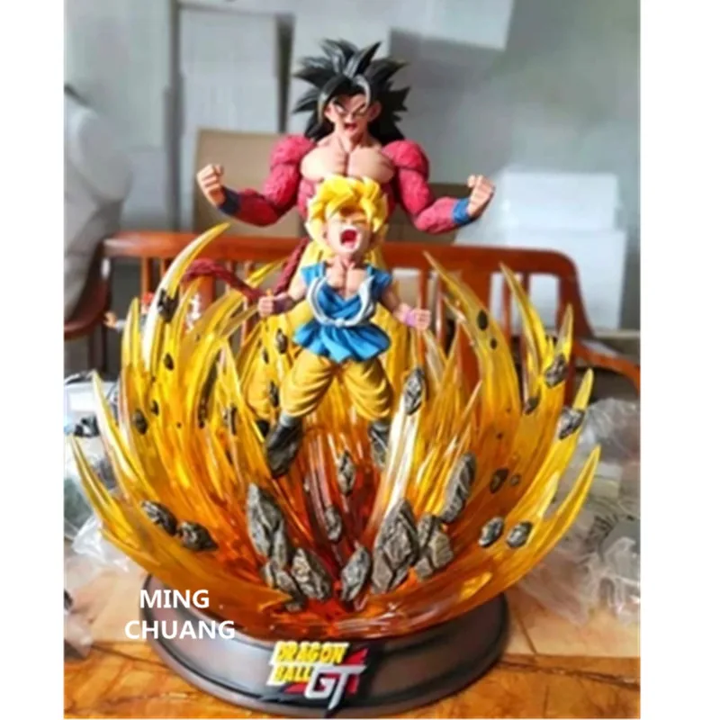 23,6" Статуя Dragon Ball Saiyan Son Goku бюст со светодиодный светильник портрет головы GK фигурка Коллекционная модель игрушки 60 см коробка D915