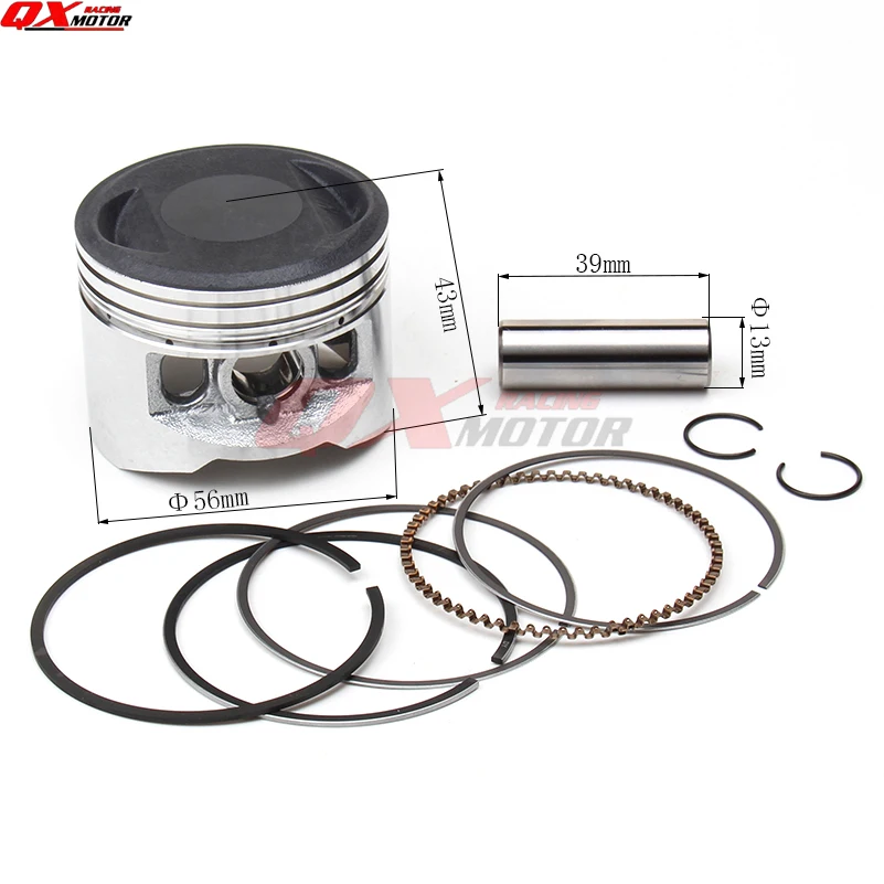 

56mm Piston 13mm Pin Piston Ring Set for YINXIANG YX140cc Engine 140cc Horizontal Engine Chinese Pit Bike Dirt Bike parts