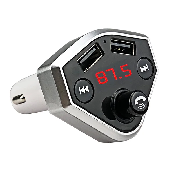 Bluetooth fm-передатчик Автомобильный MP3 аудио музыкальный плеер двойной USB Радио модулятор автомобильный комплект громкой связи с 5 В 3.1A USB зарядное устройство стиль - Название цвета: Серебристый