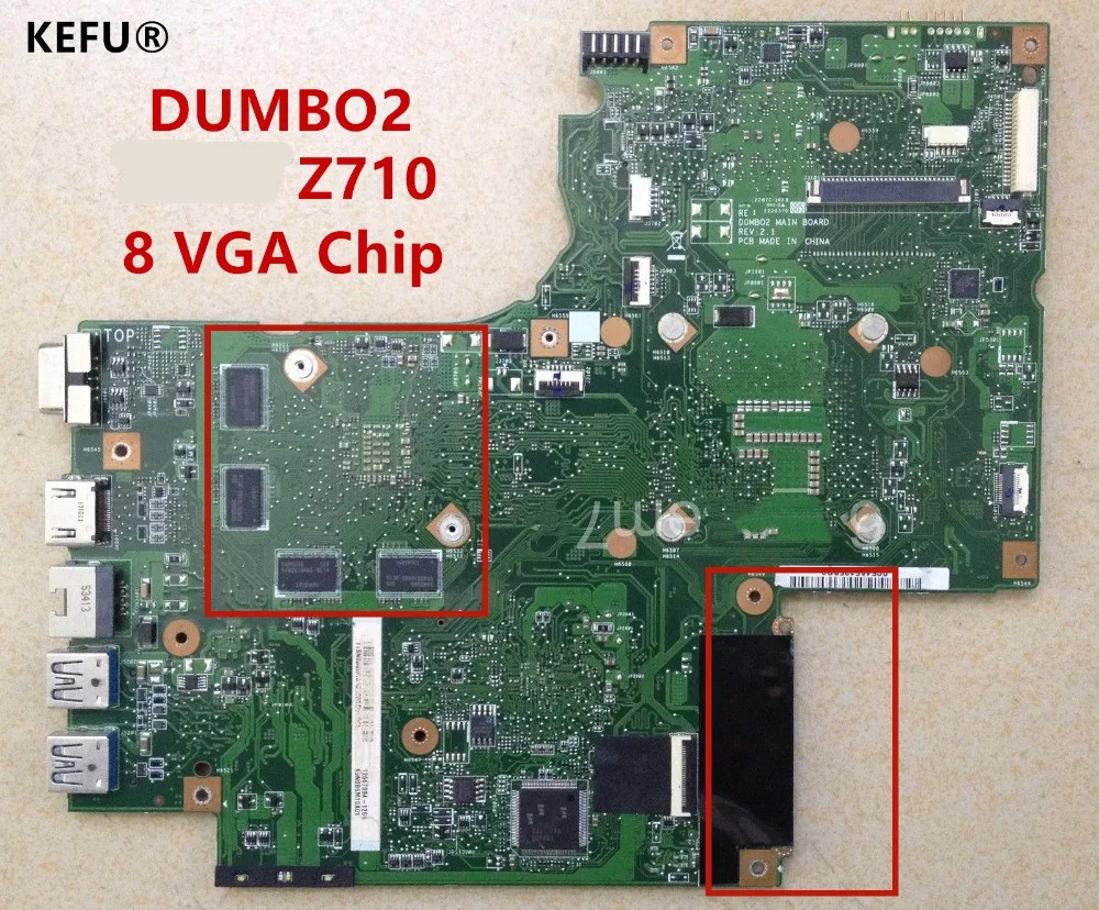

KEFU FOR Lenovo Z710 laptop motherboard DUMBO2 MAIN BOARD REV2.2 HM86 with graphics card 2GB 100% Fully tested