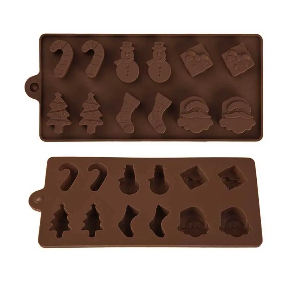 3 шт./компл. 3d шоколадный прессформы выпечки инструмент по индивидуальному заказу, Рождественская тема "сделай сам" печенья силиконовые формы Fondant(сахарная) глазурь печенья силиконовая форма для льда
