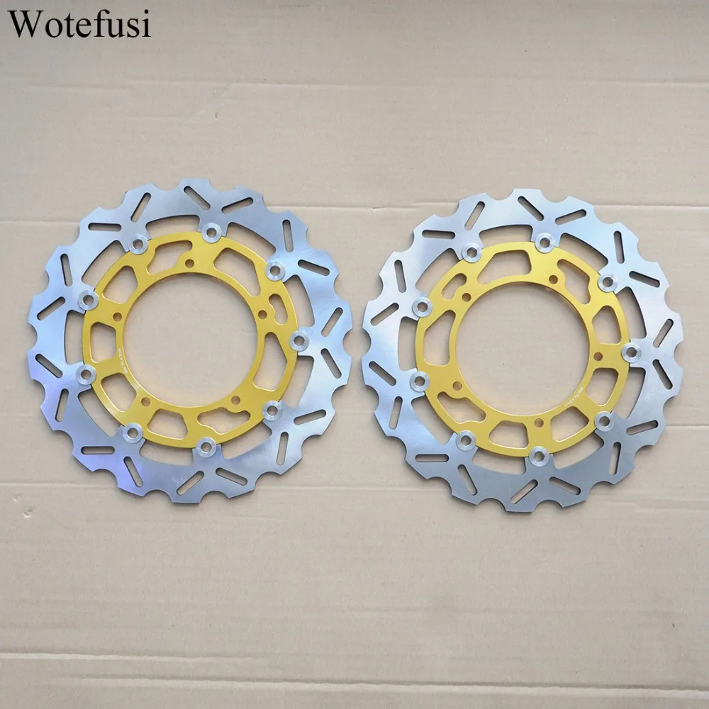 

Передние тормозные диски Wotefusi для Yamaha 2006 07 08 09 10 11 12 2013 FZ1 FZ1-S FAZER 2004 2005 2006 YZF R1 Gold Balck [PA413-PA414]