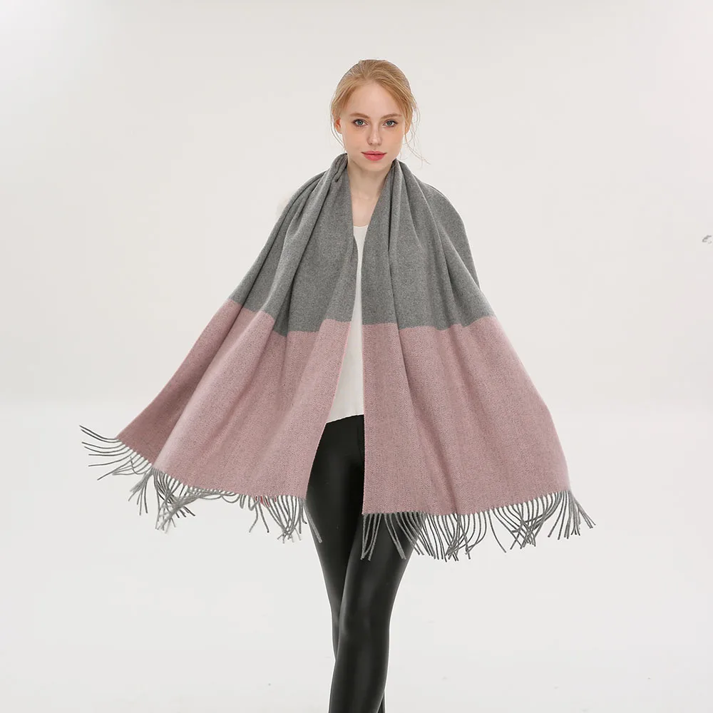 

ZDFURS*Unisex Shawl Women Tassel Scarf Chevron Pattern Pure Wool New Winter Fashion The Western Style Nice Gifts Travel Party