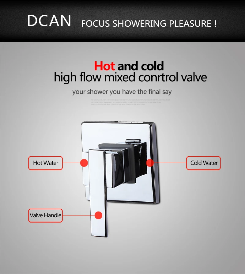 Bathroom Products In Wall Mounted Faucet Bath and Shower Mixer Valve Brass Chrome Single Function Actuated Faucet Valve (12)