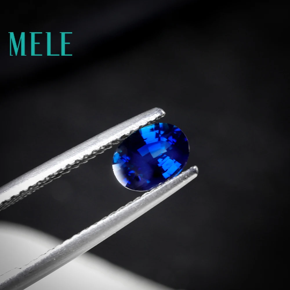 MELE Natural Sapphire loose Gemstone for Jewelry making,5X7mm Oval cut 1.1ct color fire with high quality Diy stone