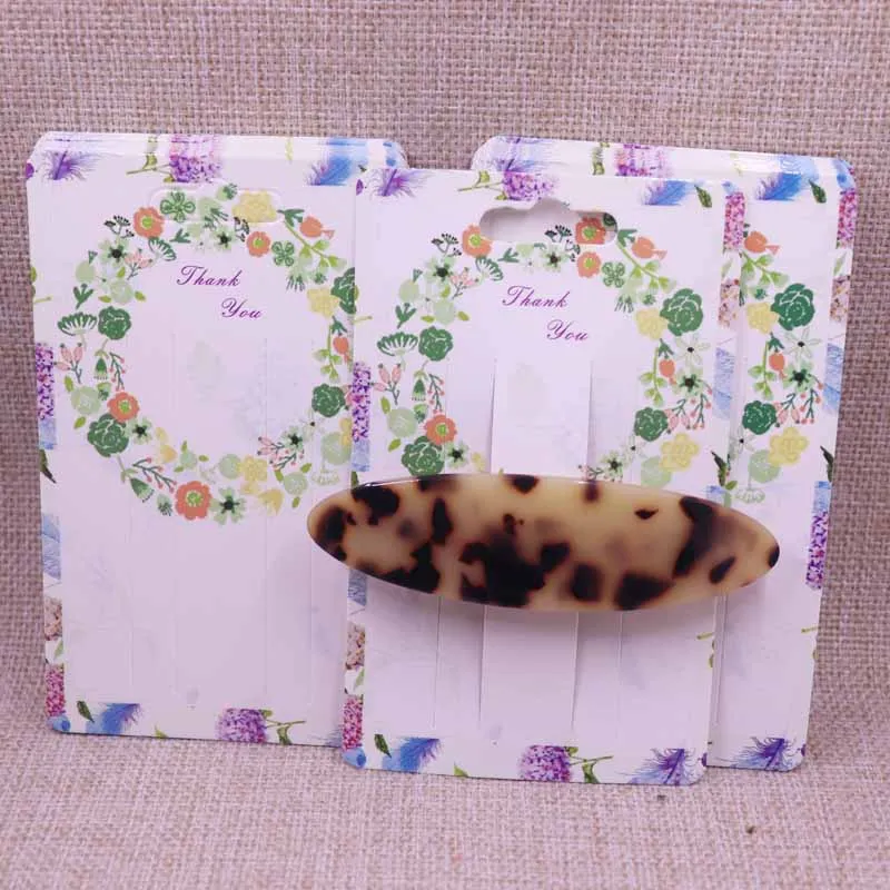 

2019 Wholesale New DIY 100pcs Hair Band/Hair Clip Card necklace/earring/hair ornaments display tag card purple flower stytle