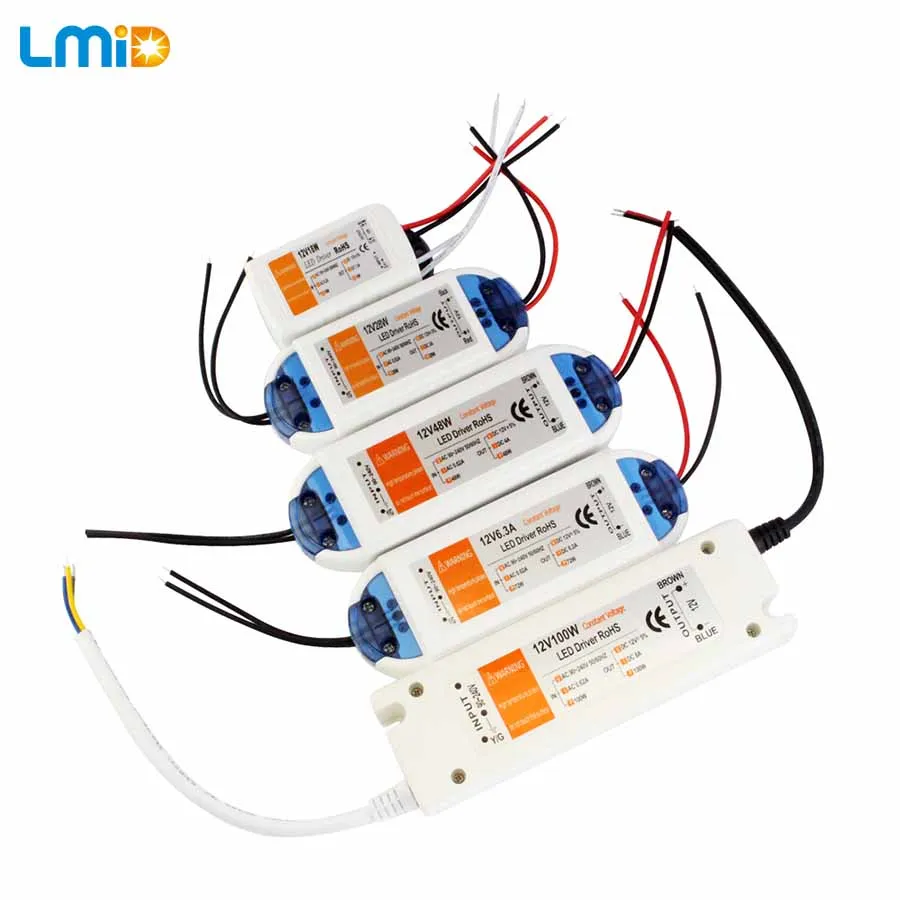 

LMID led driver 12v power supply 18W 28W 48W 72W 100W AC 110V 220V to 12V DC Lighting Transformer Adapter for LED Strip CCTV