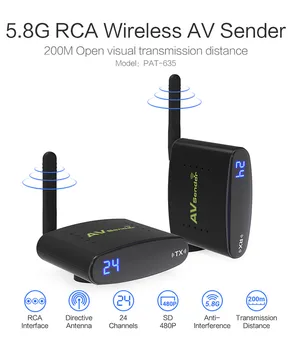 REDAMIGO Hot sale New 5.8 GHz Wireless AV Audio Video Transmitter Receiver 200M AV Sender Audio Receiver RTE630-1