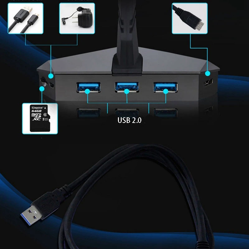 Лидер продаж, 3-Порты и разъёмы Usb 2,0 Мышь Шнур кабель с зажимом sem FIO мини Мышь провод держатель зажим мышь с подсветкой зажим usb-хаб сплиттер кард-ридер м