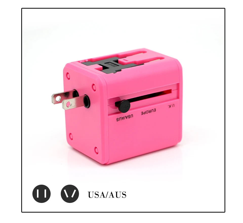 Pretty Electronic Universal Travel Adapter  Electric Plugs Sockets Converter USAUUKEUCN Dual USB Charging Electrical Power  (5)