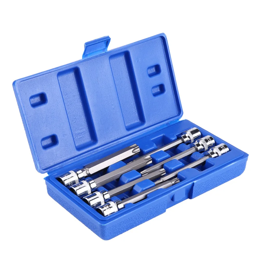 7Pcs 3/8inch Torx Star Bit Socket Set Drive Extra Long Torx Star Bit Socket Set