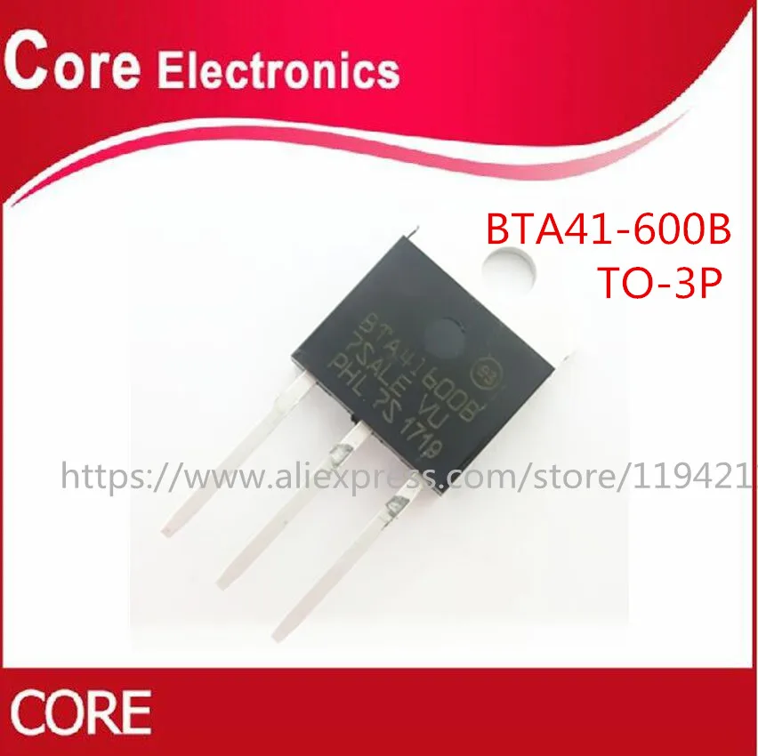 100 шт. BTA41 600B TO 3P 600 TO3P BTA41600B 41 Новый IC|Интегральные схемы| |