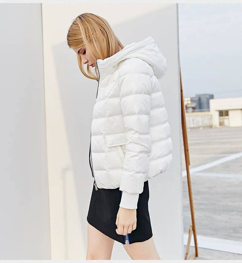 Tcyeek зимнее пуховое пальто для женщин, 90% белый утиный пух, женская одежда, короткие парки, теплая верхняя одежда с капюшоном, куртки LWL1173