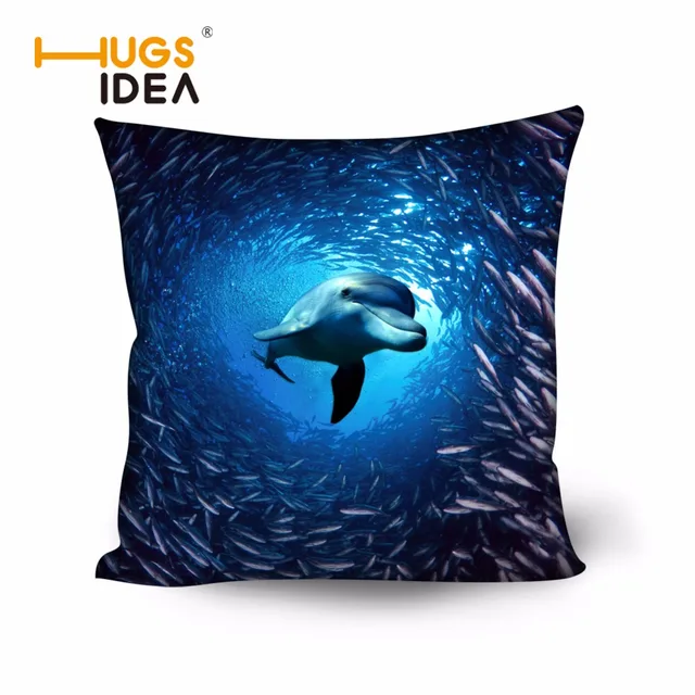 Best Offers HUGSIDEA Blue Animal Dolphin Bear Cushion Cover for Living Room Chair Designer Custom Throw Pillow Sofa Pillow Cojines 45*45CM Best Offers HUGSIDEA Blue Animal Dolphin Bear Cushion Cover for Living Room Chair Designer Custom Throw Pillow Sofa Pillow Cojines 45*45CM