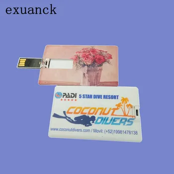 

exuanck custom logo Credit Card Shape USB Flash Drives Memory Pendrives USB 2.0 pendrive 4-32GB (over 10 pcs free logo )