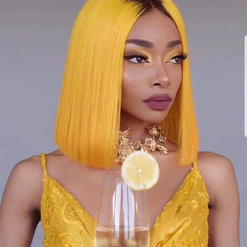 

13x6 Short Bob Lace Front Human Hair Wigs Colored Virgin Hair Wigs Pre Plucked 613 Blonde Red Pink Blue Orange Hair Wigs