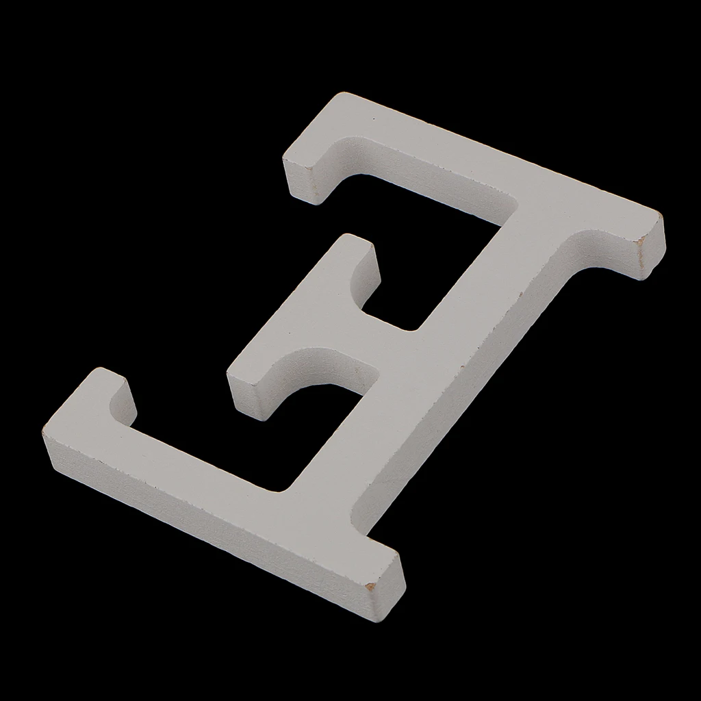 Wooden ''E'' Alphabet Letter Wall Hanging Nursery Wedding Party Home Shop Office Decorations Photo Shoot Props White
