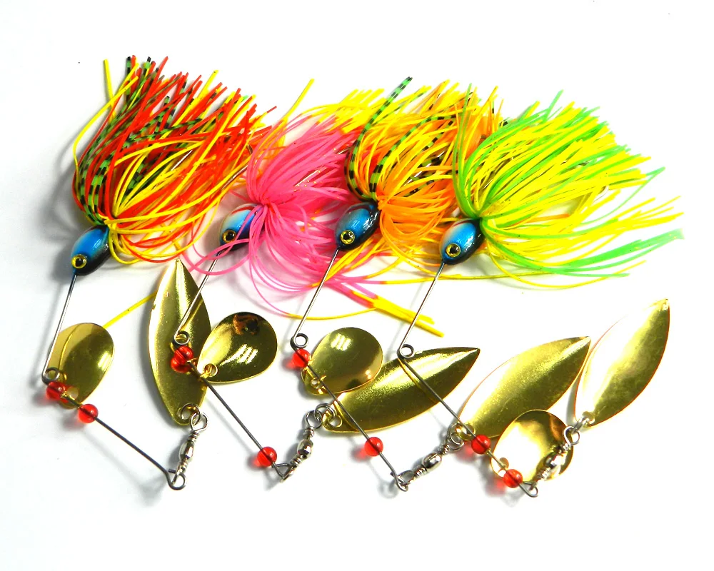 Spinner spoon fishing Baits 0.6oz lead head metal hard pike bass fishing lures 17G octopus 20pcs