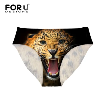 

FORUDESIGNS Cool 3D Leopard Briefs Fashion Women Panties Intimates Sexy Underwear Animal Prints Woman Tanga Transparent Panties