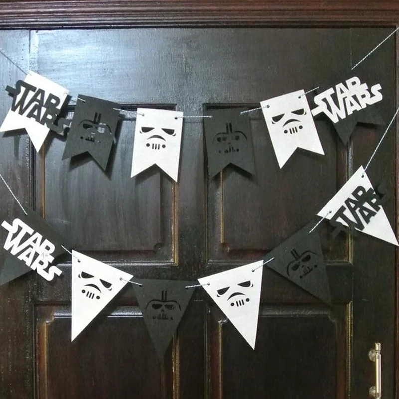 Star Wars Flag Banner Bunting Children/'s Birthday Party Decoration Boys Girls