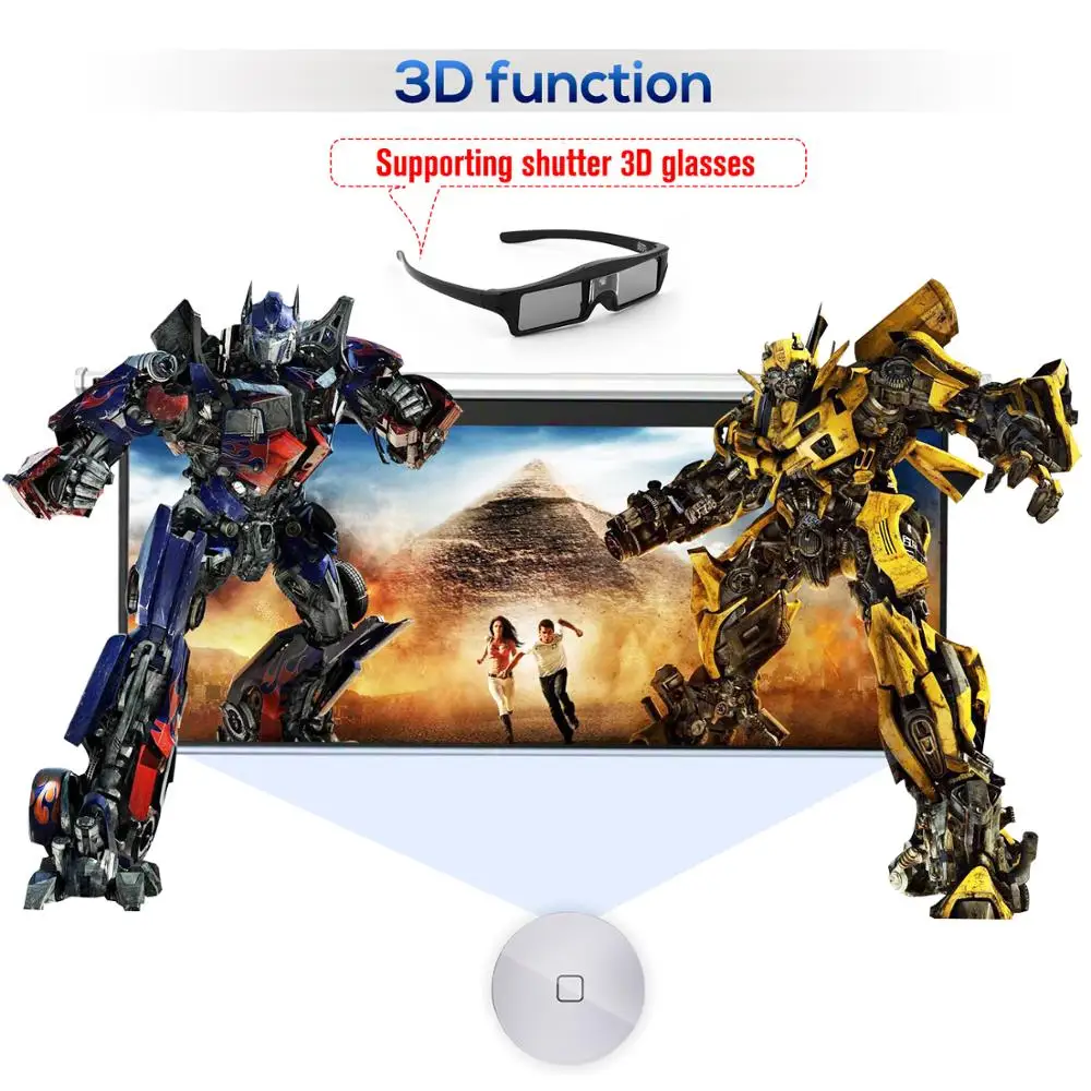ALSTON D8S портативный DLP мини проектор 12000 мАч аккумулятор 1280x720P Android WIFI HDMI поддержка