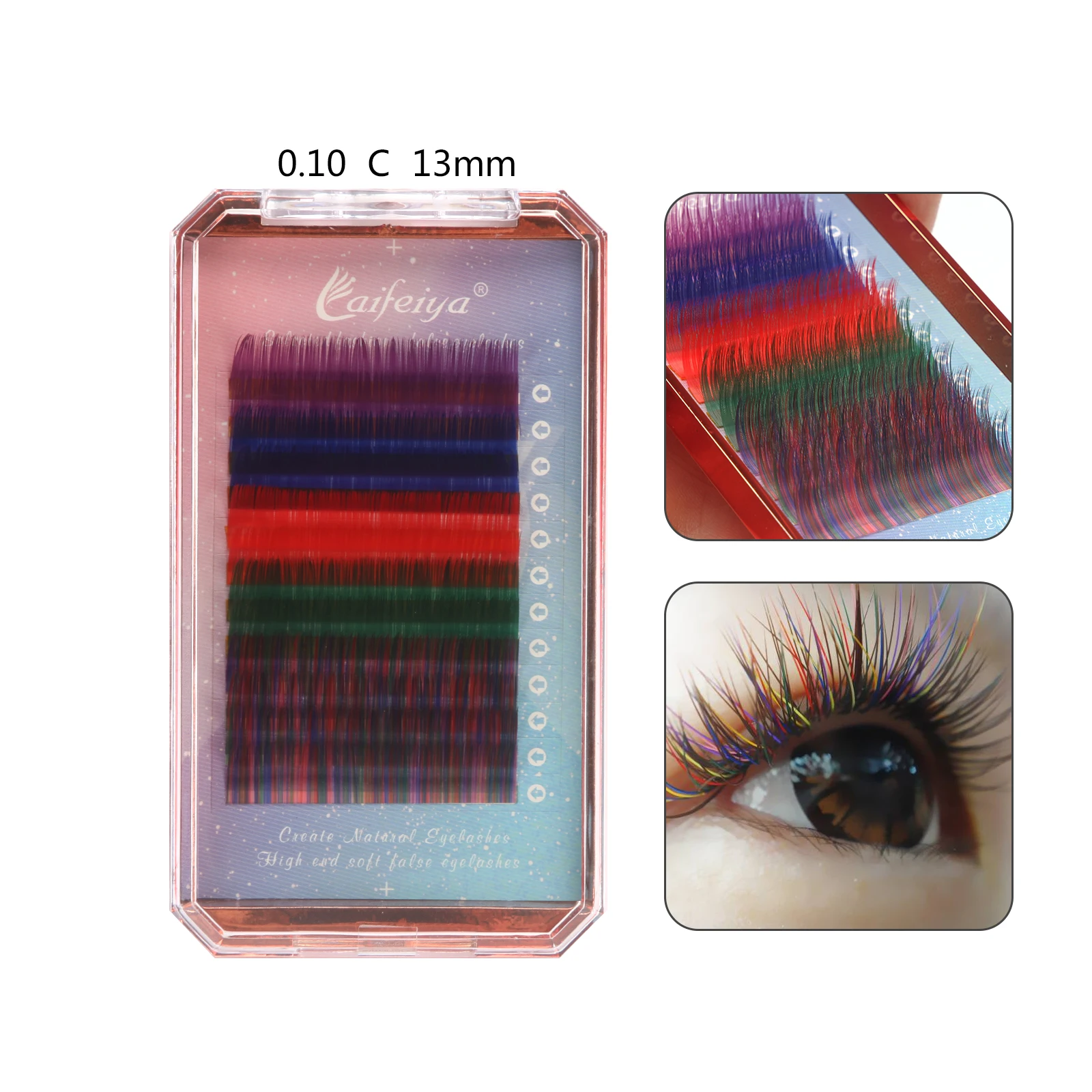 

Ombre Color Mutliple Color Mix Individual Eyelashes Length 13mm Eyelash Extensions Premium Soft Mink Eyelash Extensions
