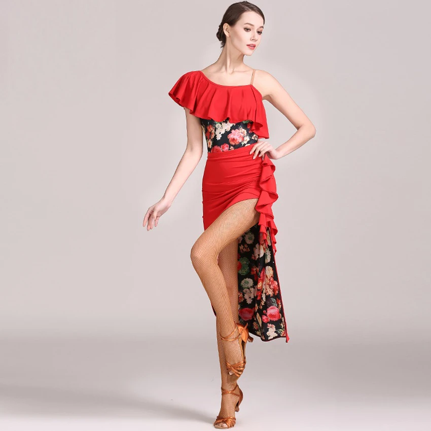 Red Woman Latin Dance Dress To Dance ...