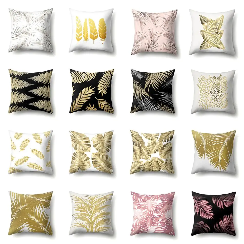 

45x45cm Nordic Palm Leaf Soft Cute Throw Pillow Cover Decorative Sofa Pillow Case Pillowcase Cushion Cover Home Decor