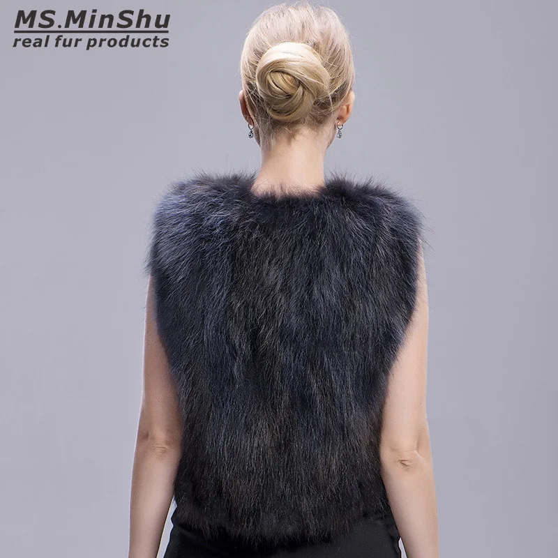 raccoon fur vest grey 6