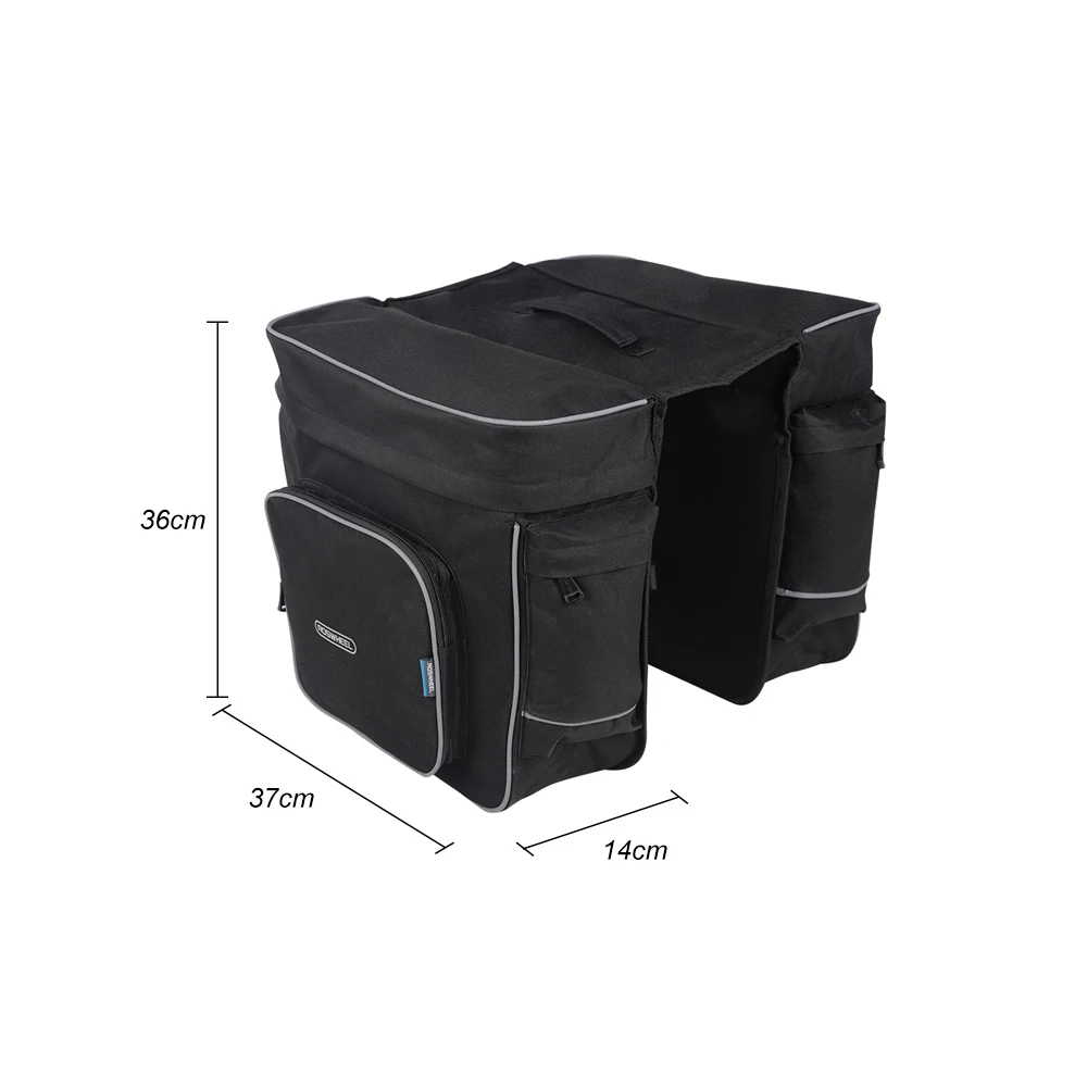 Sale ROSWHEEL 2 in 1 30L Bicycle Bags Black Cycling Rear Double Side Rack Bag Tail Seat Pannier Outdoor Bicycle Saddle Storage Bags 4 Sale ROSWHEEL 2 in 1 30L Bicycle Bags Black Cycling Rear Double Side Rack Bag Tail Seat Pannier Outdoor Bicycle Saddle Storage Bags 4