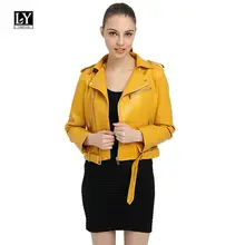 Ly Varey Lin/женская куртка из искусственной кожи, пальто из искусственной мягкой кожи, мотоциклетная крутая куртка с воротником-стойкой, короткая женская черная куртка, верхняя одежда