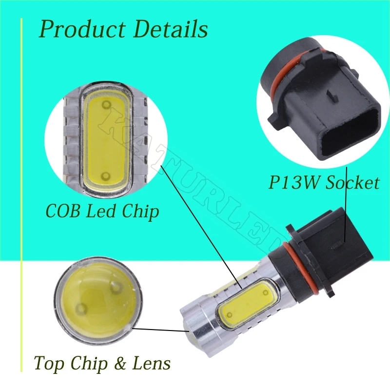 2 шт. P13W автомобильный Грузовик 5 COB светодиодный 7,5 Вт 6500 к HID Белый противотуманный светильник лампы P13W Автомобильный светодиодный светильник автомобильный Стайлинг 12 В DC светильник ing