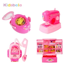 Детские кухонные игрушки Миниатюрные ролевые игры игрушки для девочек розовый Кукольный дом мебель холодильник выпечка кухонный набор подарок для ребенка