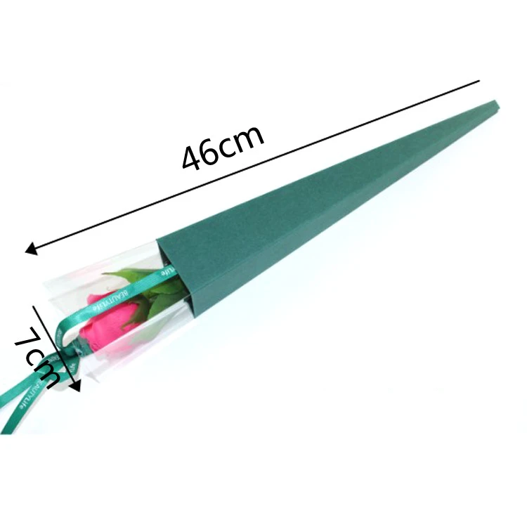 30 шт 46*7 см Высокое качество одиночная коробка розы ПВХ треугольная коробка одиночная коробка цветок упаковка подарочная коробка украшение дома