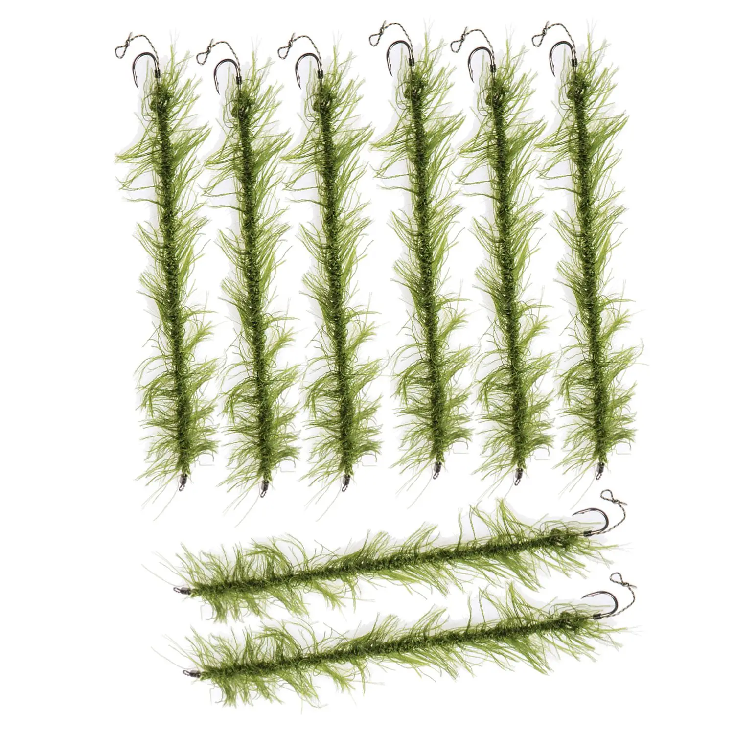 

8 pcs Carp Fishing Accessories Ready Made Hair Rigs Terminal Tackle with Hook and Weed Line 20cm Length Hook