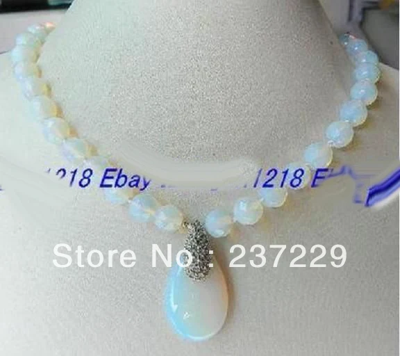 

Hot sell Noble- FREE SHIPPING>>>@@ Wholesale price S ^^^^New 10mm Faceted Sri Lanka Moonstone Gems Pendant Necklace 18''