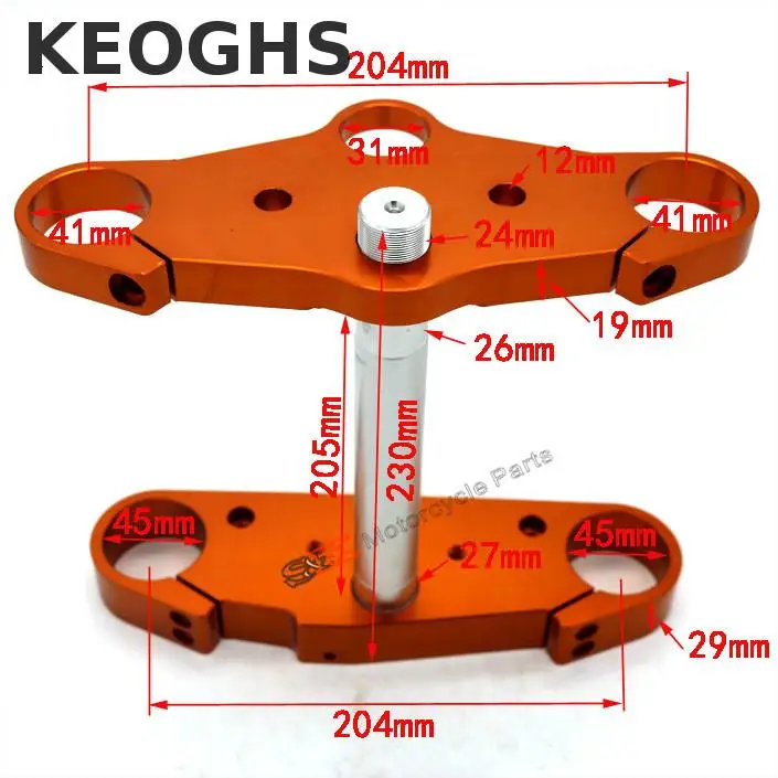 Keoghs мотоциклетные тройные деревья Cnc алюминиевая верхняя и бутылочная зажим для