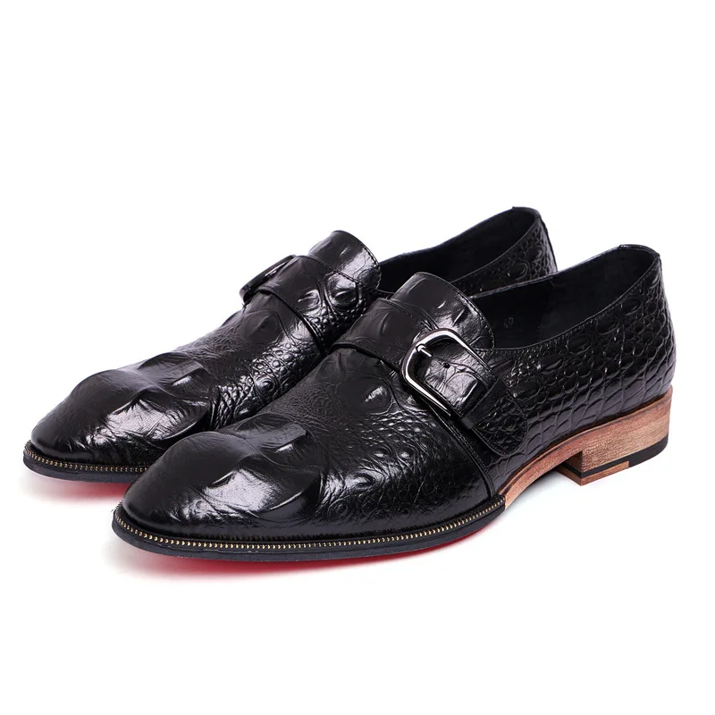 En Hommes Marque Mariage Cuir D'affaires 2 Noir 1 Rouge Js Robe Soirée Conchyliculture Boucle De Chaussures Véritable Costume a0092 zrCntwrq