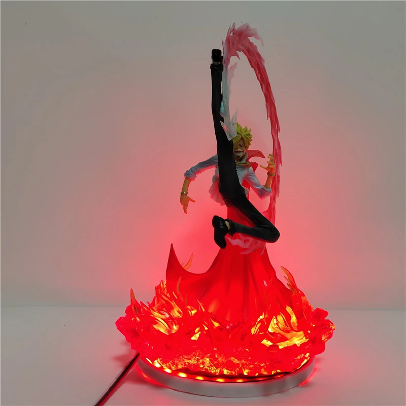 ワンピースサンジ Led 3d 夜の光ワンピースアニメランパラ Vinsmoke サンジ火災足 Led テーブルランプ装飾ホーム寝室のギフト Led ナイトライト Aliexpress