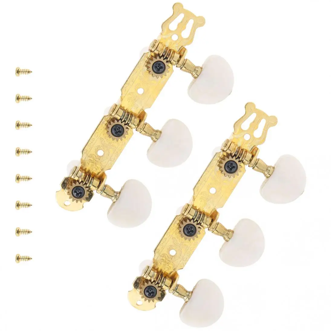 1pair Gold Plated Classical Folk Guitar Tuning Pegs with Simulation