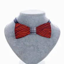 Модные мужские Повседневное галстук-бабочка Unisexal свадебное дерево Зебра-галстук бабочка в полоску Для женщин деревянный мужские галстуки Papillon шеи галстук Горячий