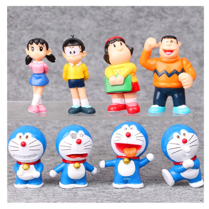 8 шт./компл. Doraemon нобита ноби honekawa Suneo Конта Такеши украшения из ПВХ, движущаяся фигурка, Коллекционная модель, игрушка из полиуретана с