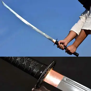 

Hand-Forging Full Tang High Carbon Steel Blade Very Sharp For Battle Japanese Samurai Sword Katana/Leather Sheath