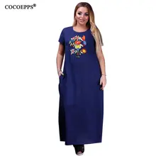 Moda maxi vestidos de verão 2018 as mulheres tamanhos grandes vestido ocasional Beading Floral solto vestido longo plus size vestidos femininos 5XL 6XL
