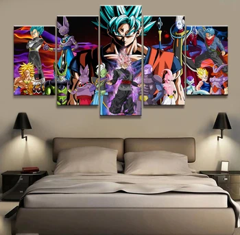 

Home Decor Modular Picture Canvas Painting 5 Piece Dragon Ball Super Animation Poster Wall For Living Room Modern