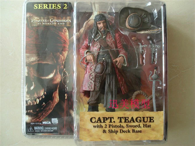 NECA Pirates of the Caribbean CAPT TEAGUE Captain Jack Sparrow F Doll